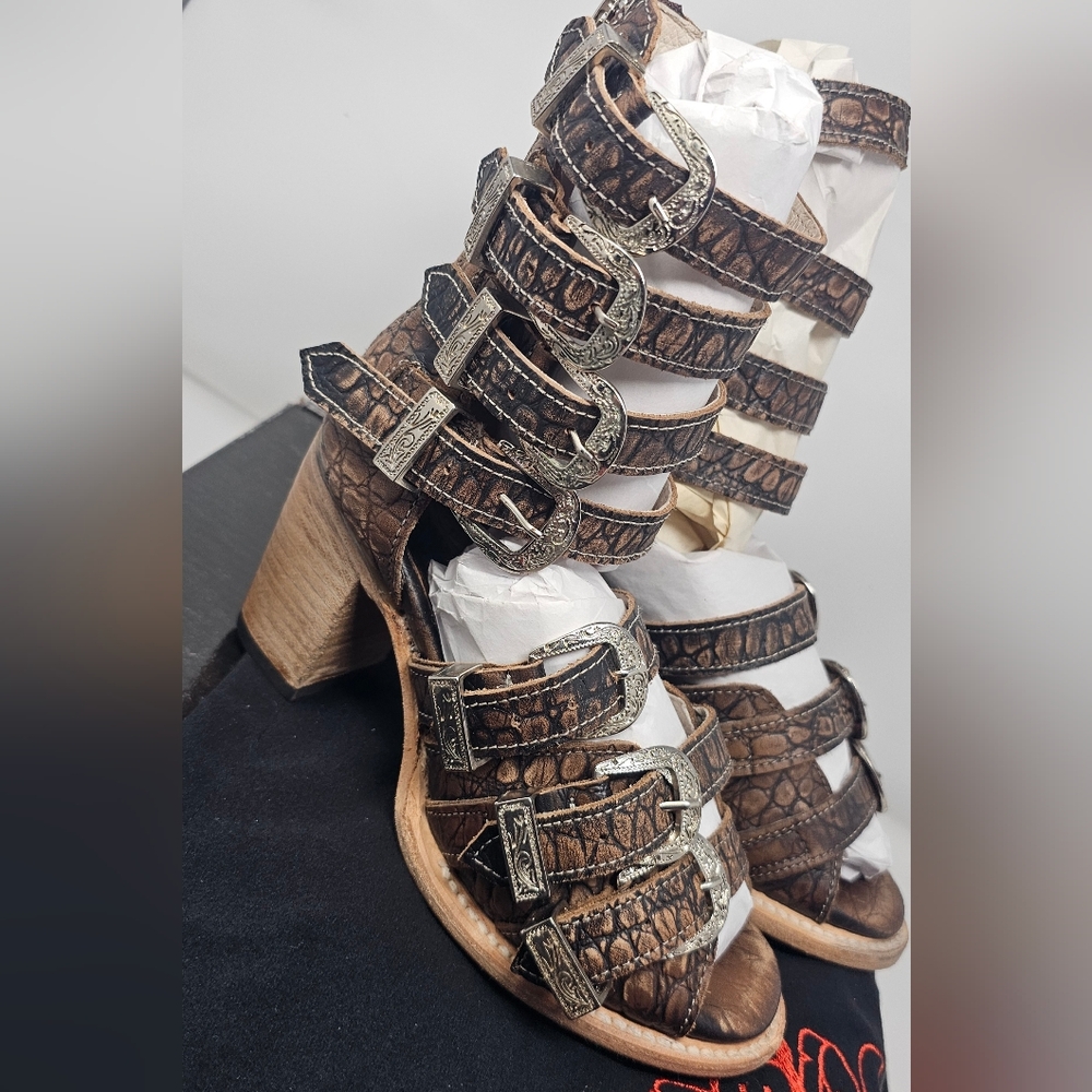 ***$OLD***Free Bird Brooklynn Vintage Croco Sandals Size 7 NIB - Picture 7 of 17